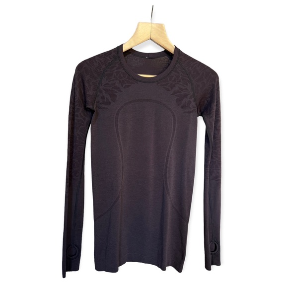 Lululemon Swiftly Tech Women’s Long Sleeve Black Cherry Crew, Size 6 - Picture 6 of 9
